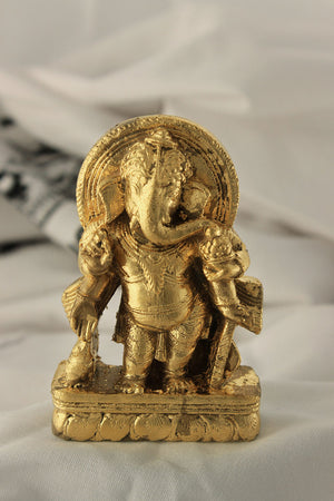 23k gold gilded ganesh statue