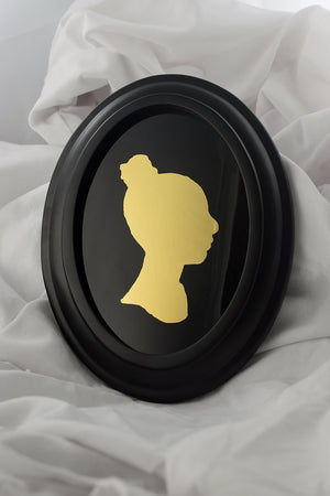 23k gold mirror gilded silhouette portarait of girl