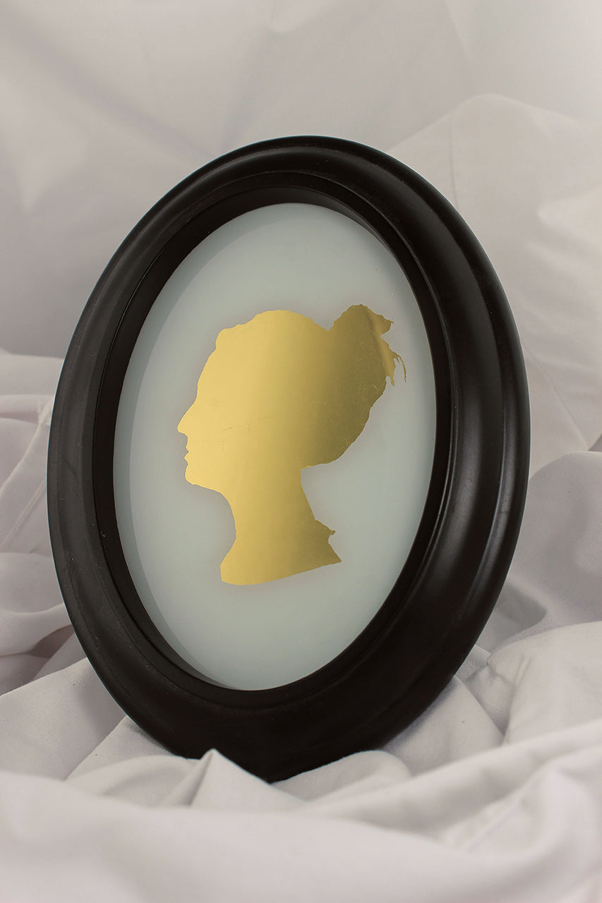 23k gold mirror gilded silhouette portarait of woman