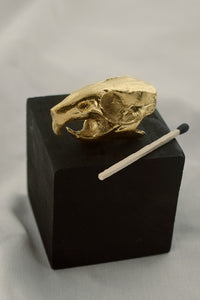23k gold gilded rat skull